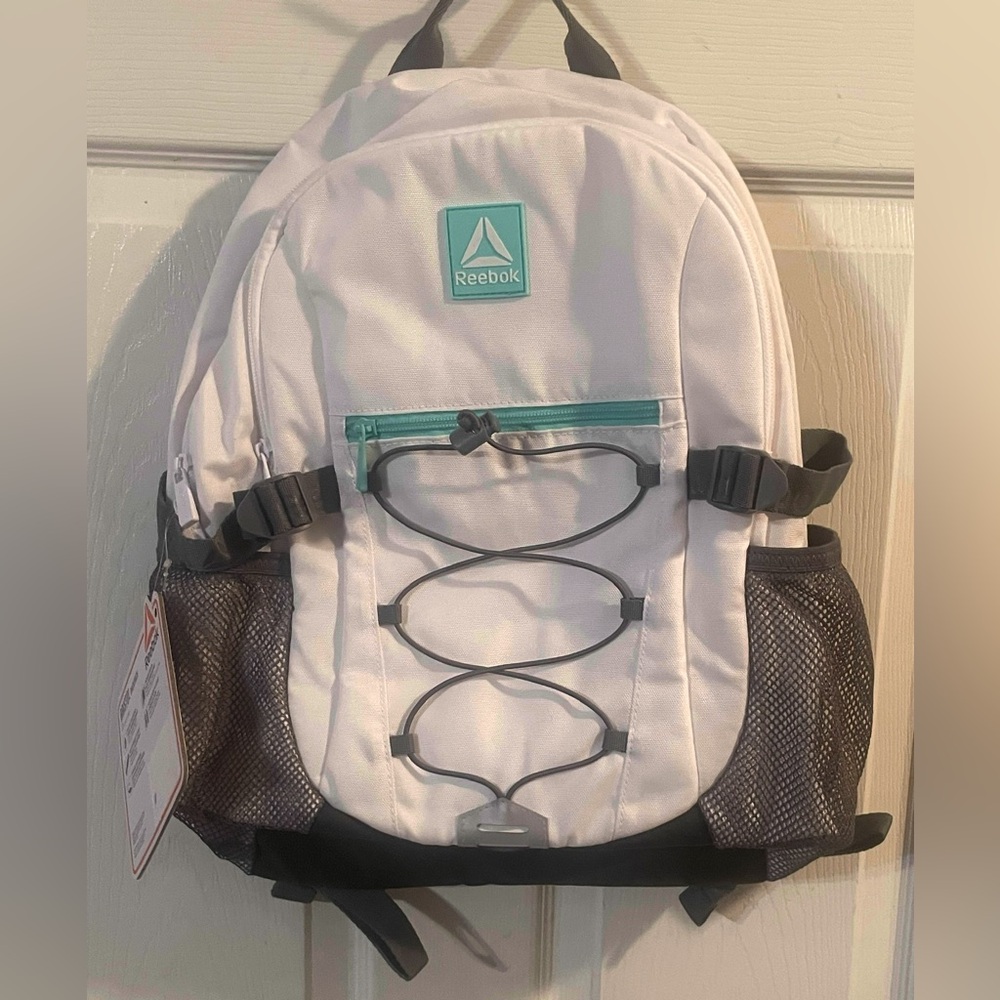Reebok White and Gray Backpack with Teal Accents! NWT! - Picture 1 of 9